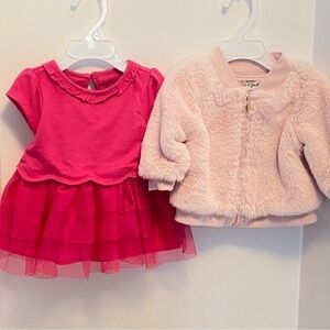 CAT & Jack Baby Girls Tu-Tu Dress With Bloomers & Pink Jacket Size 3-6 Months